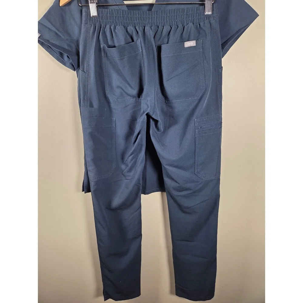 FIGS Technical Collection Scrub Set Navy Blue Casma Top Cargo Jogger Pants XXS